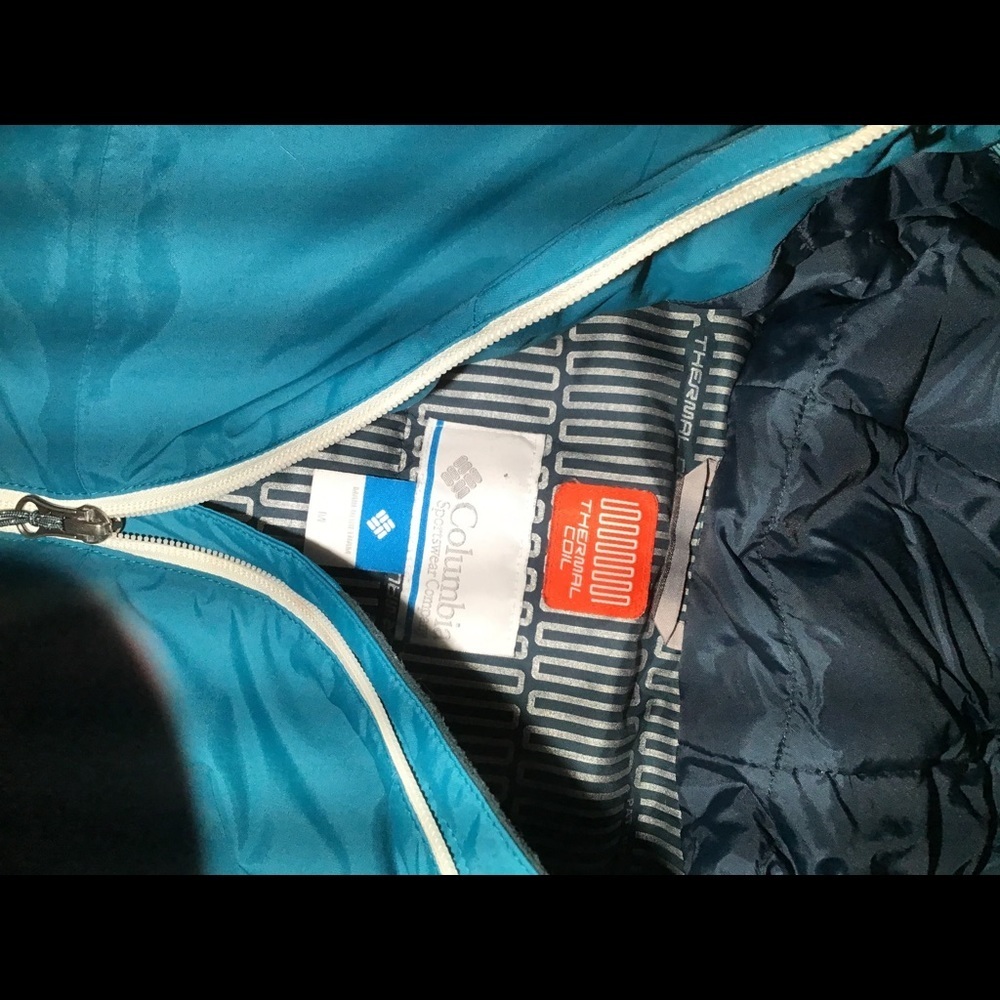 Columbia teal/black thermal coil soft shell unisex coat size medium - Picture 6 of 10